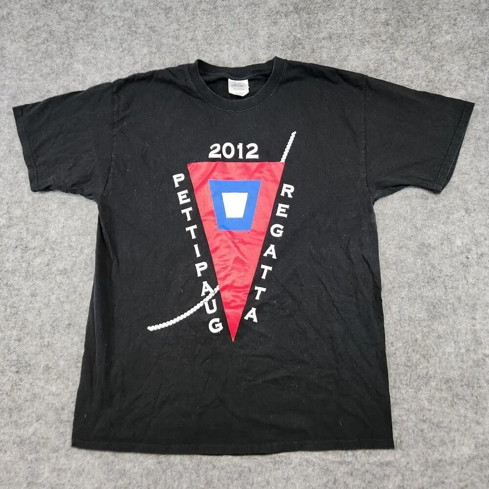 Pettipaug Yacht Club Regatta 2012‎ Mens L Large Sailing Black Graphic T Shirt